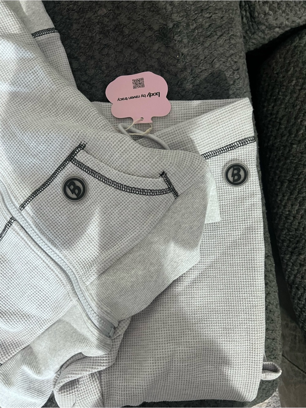 Body by Tezenis Light Gray Waffle Hoodie